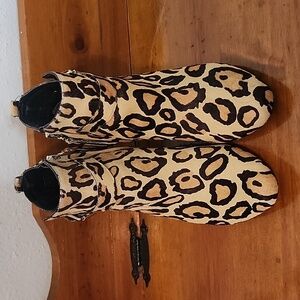 Leopard print booties